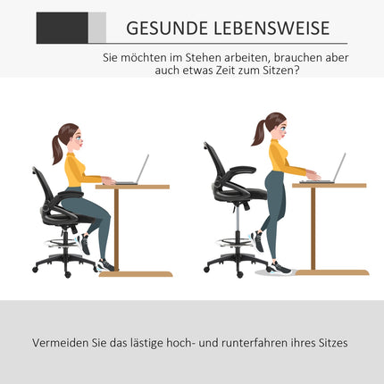 Ergonomischer Bürostuhl, drehbar, Netzstoff, 360°, 120 kg Tragkraft
