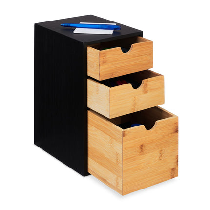 Desk Drawer Organizer with 3 Compartments, Bamboo