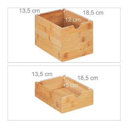 Desk Drawer Organizer with 3 Compartments, Bamboo