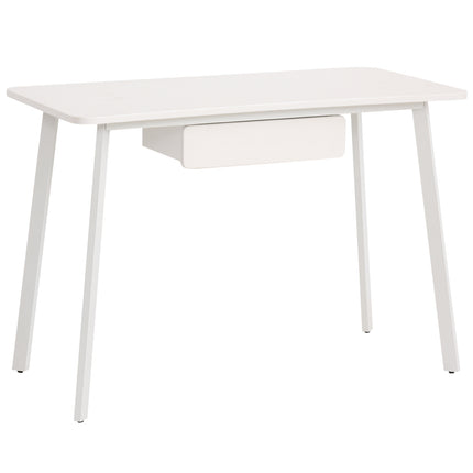 Elegantní bílý kancelářský stůl se zásuvkami, MDF a ocel, 120x60x76 cm