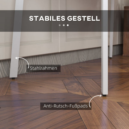 Elegantní bílý kancelářský stůl se zásuvkami, MDF a ocel, 120x60x76 cm