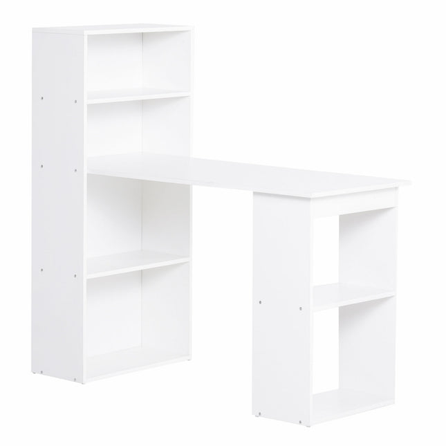 Weißer Schreibtisch Küchentisch mit Regal – 120x55x120 cm
