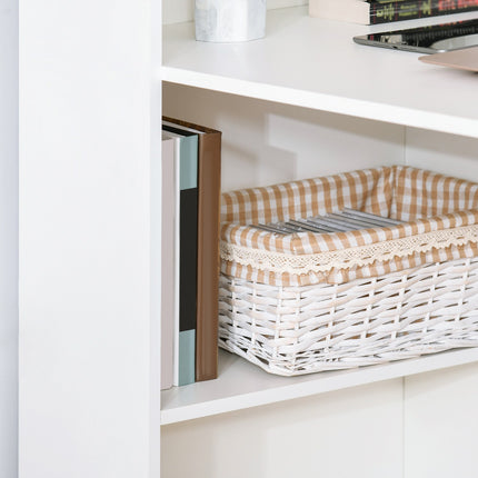 Bureau de cuisine avec étagère, table d'ordinateur, table de travail, table pour ordinateur portable, étagère de bureau, blanc, 120 x 55 x 120 cm