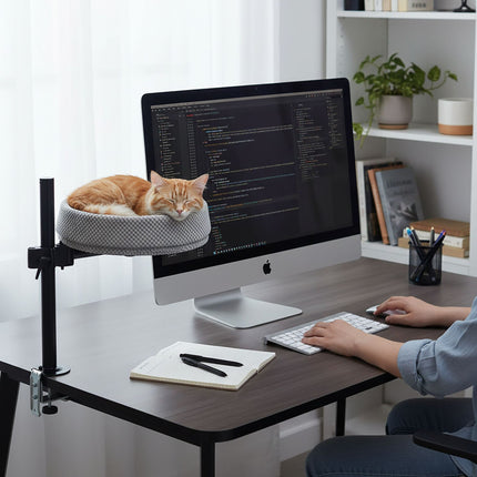 Schreibtisch-Katzenbett – Höhenverstellbar, Weiches Nest