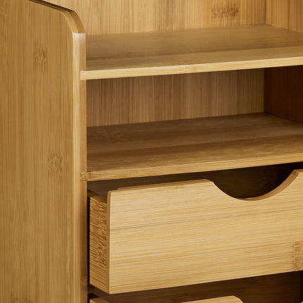 Schreibtisch-Organizer Bambus Schubladen Regale Holz Aufbewahrungsbox Holz Büroregal Ständer