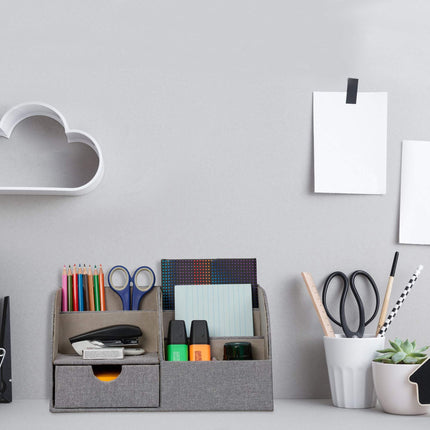 Schreibtisch-Organizer im Leinen-Look