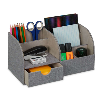 Schreibtisch-Organizer im Leinen-Look