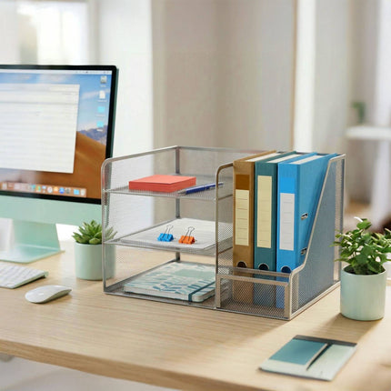 Schreibtisch-Organizer, Metallgewebe, 5 Fächer