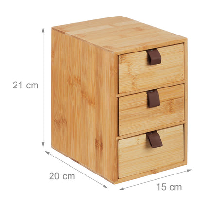 Stolní organizér se 3 bambusovými zásuvkami