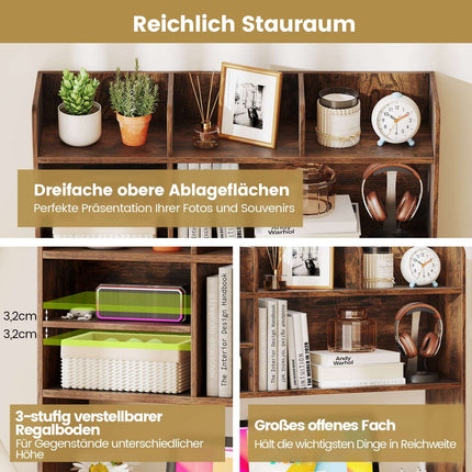 Schreibtisch-Organizer mit 6 Ablagen, Rustikales Braun