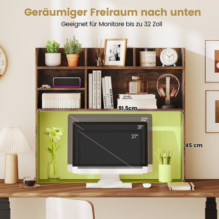 Schreibtisch-Organizer mit 6 Ablagen, Rustikales Braun