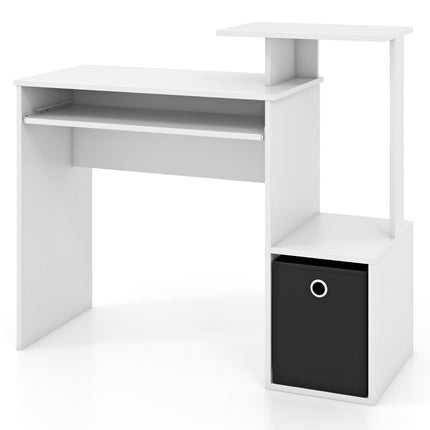 Desk Small Computer Desk with Printer Tray Office Table for Home Office 100 x 40 x 87 cm White