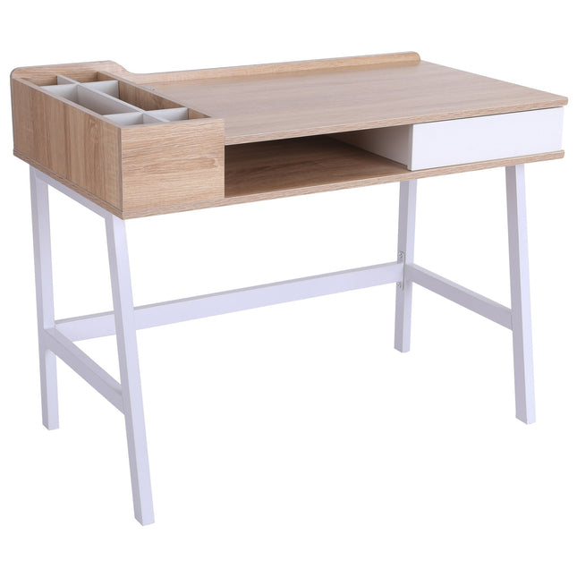 Computertisch mit breiter Platte und Staufach