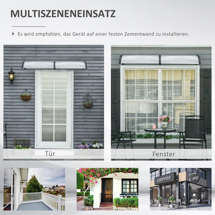 Aluminium-Außendach mit UV- und Regenschutz, schwarz