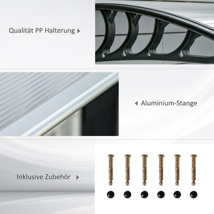 Aluminium-Außendach mit UV- und Regenschutz, schwarz