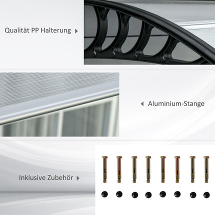 Außentür aus Aluminium, UV- und Regenschutz, schwarz
