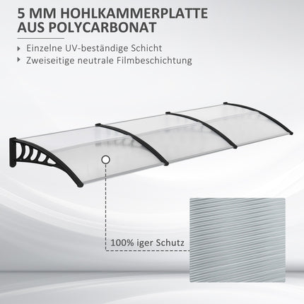 Außentür aus Aluminium, UV- und Regenschutz, schwarz