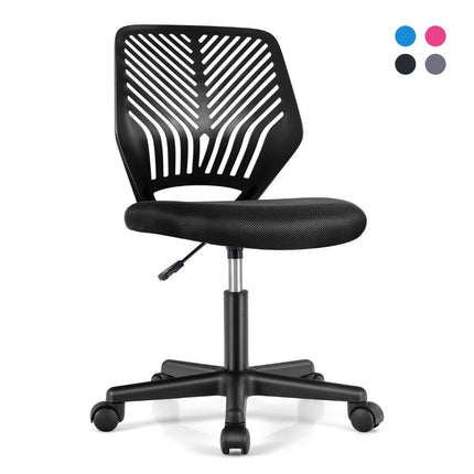 Bureaustoel voor kinderen armloze kinderbureaustoel 54 x 54 x 77-89 cm zwart