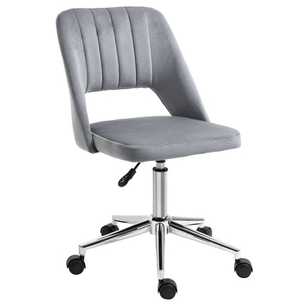 Ergonomischer Drehbürostuhl in Samtoptik, dunkelgrau