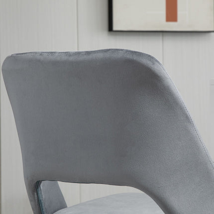 Ergonomischer Drehbürostuhl in Samtoptik, dunkelgrau