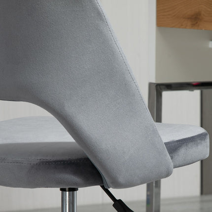 Ergonomischer Drehbürostuhl in Samtoptik, dunkelgrau