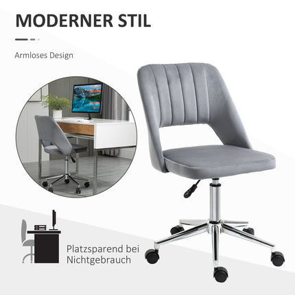 Ergonomischer Drehbürostuhl in Samtoptik, dunkelgrau