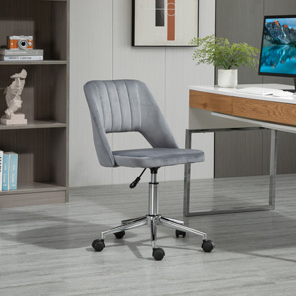 Ergonomischer Drehbürostuhl in Samtoptik, dunkelgrau
