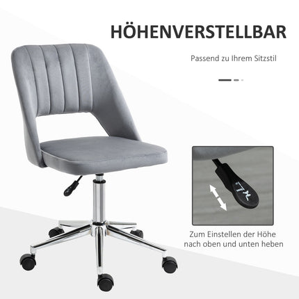 Ergonomischer Drehbürostuhl in Samtoptik, dunkelgrau