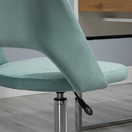 Ergonomischer Bürostuhl in grünem Samt - verstellbar, ohne Armlehnen