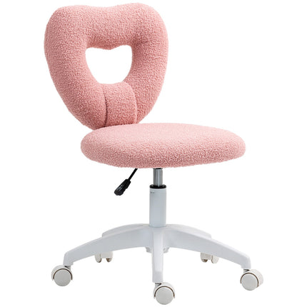 Rosa Schaukelstuhl mit Herzrückenlehne – verstellbar, ohne Armlehnen, gemütlich