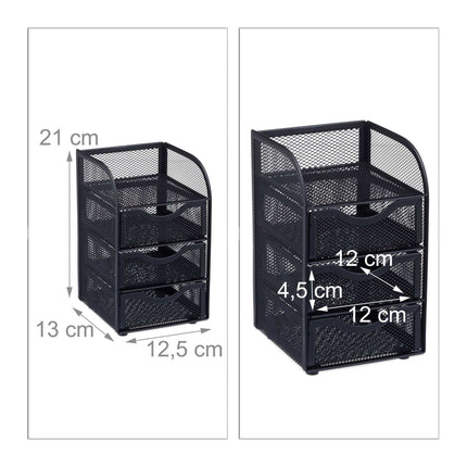 Schreibtischorganisation Mesh 3 Schubladen