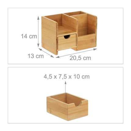 Organisation de bureau en bambou