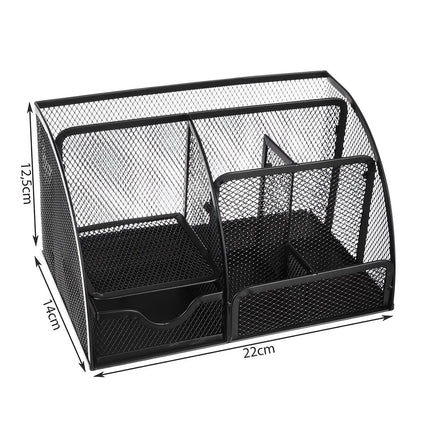 Schreibtisch-Organizer - 6 Fächer - schwarz 