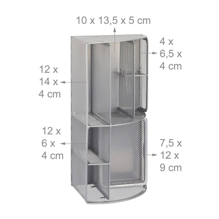 Schreibtisch-Organizer mit 6 Ablagen aus Metall