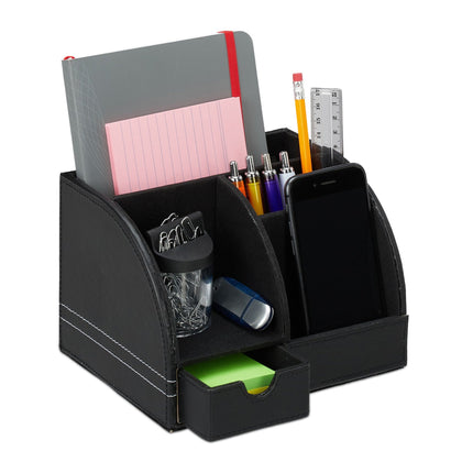 Organiseur de bureau en cuir artificiel