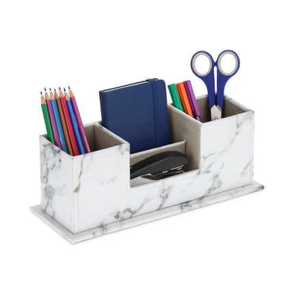 Organiseur de bureau aspect marbre