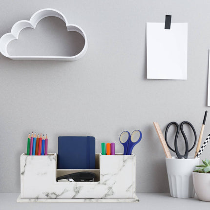 Organiseur de bureau aspect marbre