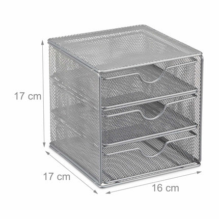 Desk organizer in metal 3 compartments