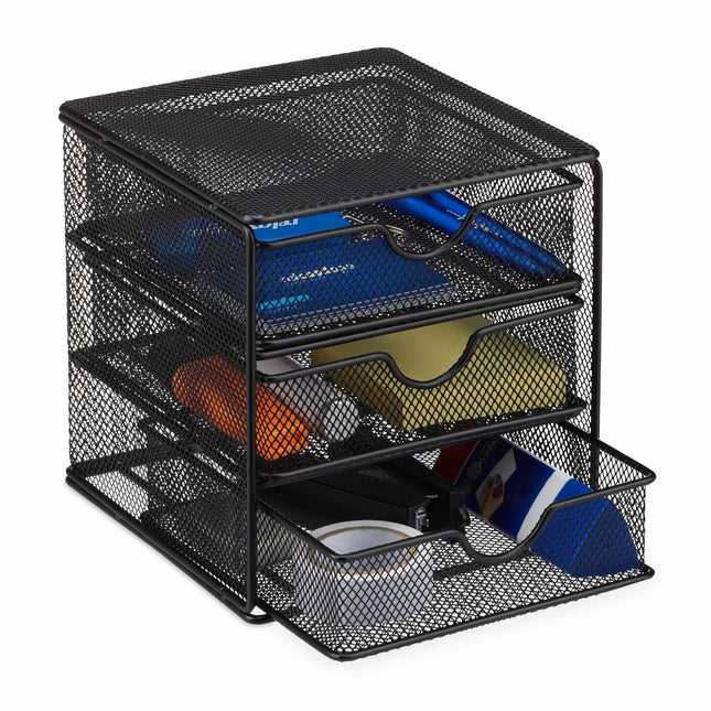 Schreibtisch-Organizer aus Metall mit 3 Fächern