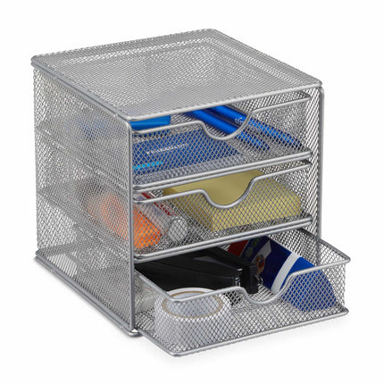 Desk organizer in metal 3 compartments