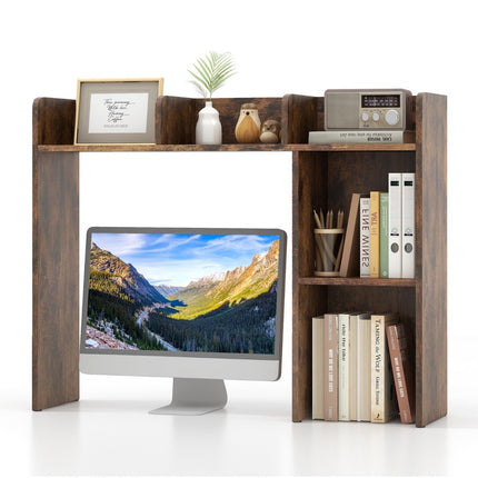 Étagère de bureau avec 4 étagères et compartiment ouvert 94 x 25 x 74 cm Brun rustique