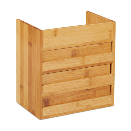 Rangement de bureau avec tiroirs en bambou