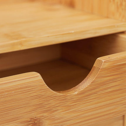 Rangement de bureau avec tiroirs en bambou
