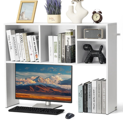 Desktop Bookshelf Hutch, 1-Tier, 37 in, White