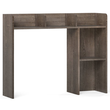 Schreibtisch-Bücherregal mit 4 Ablagen und offener Rückwand, Holz, Grau