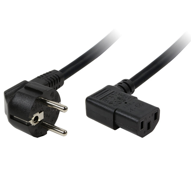 Gerätekabel CEE 7/7 90° - C13 90° Schwarz 2m