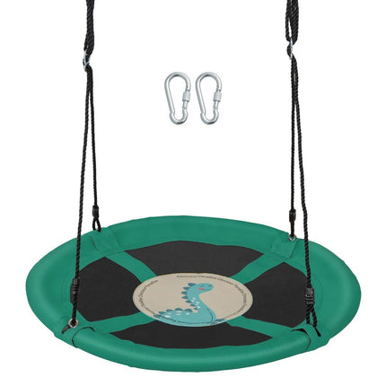Nestschommel diameter 100 cm met verstelbare touwen, hangschommel, kinderschommel, ronde schommel, groen