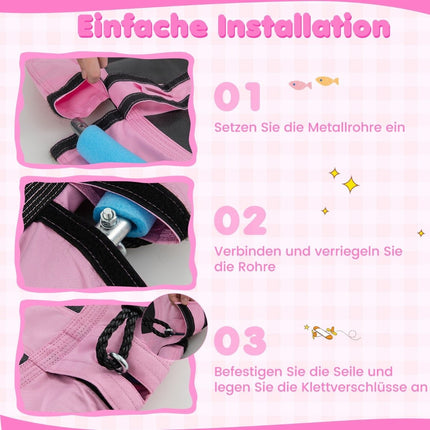 Ø 100 cm Nestschaukel mit verstellbaren Seilen Hängeschaukel Kinderschaukel Rundschaukel Rosa