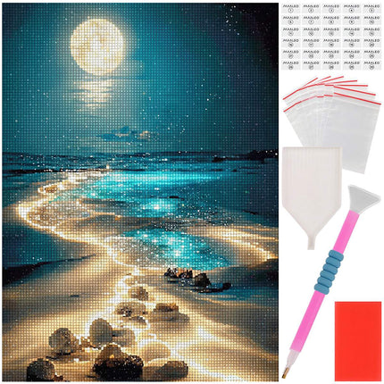 Diamond Painting Kit, Beach Scene, 40x30cm