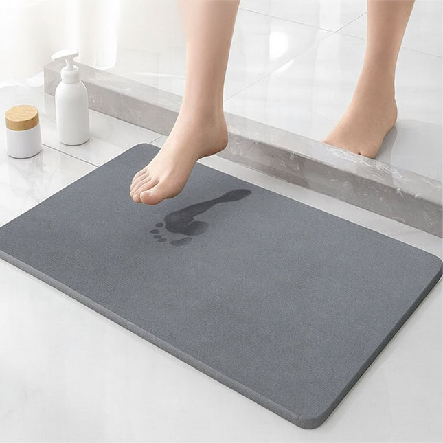 Diatomaceous Earth Bath Mat – Non-Slip, Quick-Dry, Grey